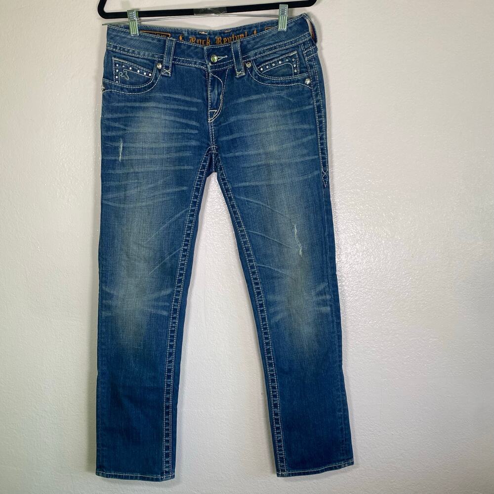 Rock Revival Noelle Capri Jeans Stretch Womens Size 29